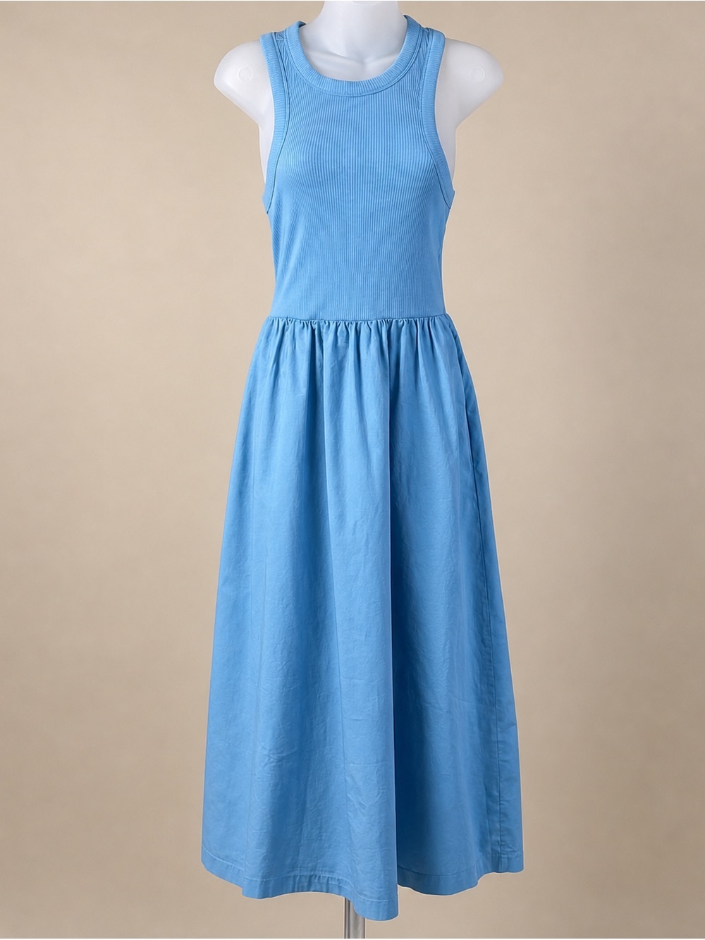 Old Navy Sky Blue Sleeveless Ribbed Tank Maxi Dress